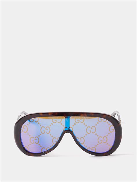 gucci aviator wrap steel sunglasses|Gucci oversized acetate aviator sunglasses.